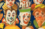 "RINGLING BROS. AND BARNUM & BAILEY 100 CLOWNS" LINEN-MOUNTED HIGHLY GRAPHIC POSTER.