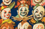 "RINGLING BROS. AND BARNUM & BAILEY 100 CLOWNS" LINEN-MOUNTED HIGHLY GRAPHIC POSTER.