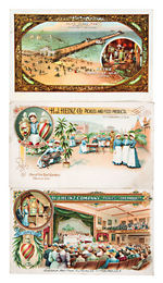 EARLY 1900s "HEINZ" TRADE CARD/POSTCARD  SEVEN PIECE LOT.