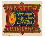 "MASTER LUBRICANTS" DECAL/"SUPERIOR PRESSURE GUN GREASE" CAN.