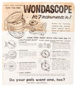 "RIN TIN TIN WONDASCOPE/IT'S 7 INSTRUMENTS IN ONE" WITH INSTRUCTIONS/MAILER.