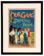 "OUR GANG COLORING BOOK" FRAMED COVER AND PAGES.