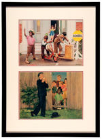 "OUR GANG" FRAMED LOT OF FOUR CALENDAR TOPS.