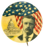 THEODORE ROOSEVELT RARE DESIGN OF DRAPED FLAG AND U.S. CAPITOL.