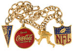 "DRINK COCA-COLA / NFL / GIANTS" METAL CHARM BRACELET.