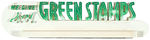"WE GIVE S&H GREEN STAMPS" CAST PLASTER STORE COUNTER DISPLAY SIGN.