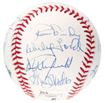 NY YANKEE GREATS 100TH ANNIVERSARY SIGNED BASEBALL PLUS GRAIG NETTLES SIGNED PHOTO.