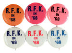 "R.F.K. IN '68" LOT OF SIX.