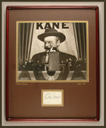 IMPRESSIVE ORSON WELLES FRAMED AUTOGRAPHED DISPLAY.