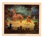 SNOW WHITE AND BAMBI LITHOGRAPHED PRINT SET IN FOLDER.