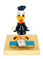 "DONALD DUCK" BOXED WATCH SET WITH FIGURINE.