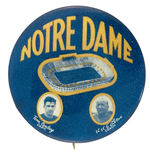 "NOTRE DAME" FIRST SEEN 1930 BUTTON PICTURING KNUTE ROCKNE.