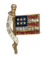 "ROOSEVELT" FLAG WITH LARGE RHINESTONES.