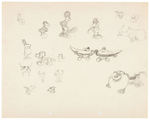 ALBERT HURTER SHEET OF INSPIRATIONAL PENCIL DRAWINGS.