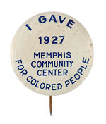 CONTRIBUTORS 1927 BUTTON FOR BLACK CHARITY.