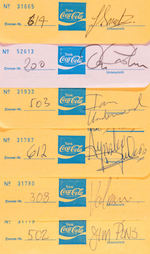 FRANK ZAPPA & THE MOTHERS OF INVENTION SIGNED RESTAURANT RECEIPTS.