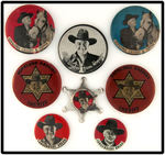 HOPALONG CASSIDY SEVEN BUTTONS PLUS STAR ALL CIRCA 1950.