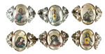 SIX CHRISTIAN RELIGION PORTRAIT RINGS.