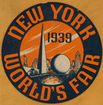 "1939 NEW YORK WORLD FAIR" CANE SEAT AND WALKING CANE PAIR.