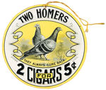 “TWO HOMERS” DIE-CUT CIGAR SIGN.