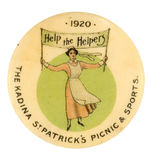 "HELP THE HELPERS" 1920 AUSTRALIAN BUTTON.