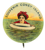 "SOUVENIR CONEY ISLAND" EARLIEST VERSION CIRCA 1905 WITH FIRST SEEN BACKPAPER.