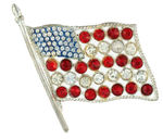 WWII LARGE AMERICAN FLAG PIN COVERED IN RHINESTONES.