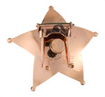 CARTIER JEWELERS WWII FLOWER PETAL-LIKE STAR BADGE WITH MOVING & REFLECTIVE CENTER MOUNT.