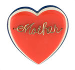 WWII BAKELITE HEART-SHAPED "MOTHER" PIN.