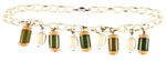 CELLULOID LINKS 1930s NECKLACE WITH WOOD AND BAKELITE SUSPENSIONS.