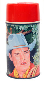 CHUCK CONNORS STARRING IN “COWBOY IN AFRICA” LUNCH BOX WITH THERMOS.