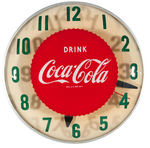 “DRINK COCA-COLA” LIGHTED FLUORESCENT CLOCK.