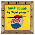 "PEPSI-COLA THINK YOUNG” LIGHTED CLOCK.