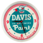 “DAVIS OF BALTIMORE PAINT” LIGHTED CLOCK.