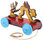 "BUTTERCUP AND SPARE RIBS" TIN LITHO MECHANICAL PULL TOY BY NIFTY.