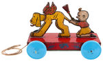 "BUTTERCUP AND SPARE RIBS" TIN LITHO MECHANICAL PULL TOY BY NIFTY.