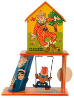 “HOWDY DOODY CLOCK-A-DOODLE” RARE WIND-UP TOY WITH BOX LID.