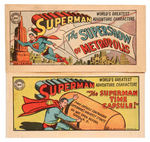 "SUPERMAN" KELLOGG'S PREMIUM COMIC BOOK LOT OF TWO AND BELT BUCKLE.