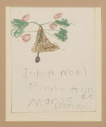 DIONNE QUINTUPLETS  CHRISTMAS CARD ORIGINAL ART DISPLAY.