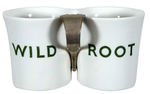 "WILD ROOT" EARLY GLAZED CHINA DOUBLE SHAVING MUG.