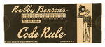 "BOBBY BENSON'S CODE RULE" DECODER 1935.