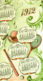 SPORTS THEME 1912  CALENDAR PLATE.