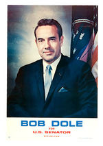 EARLY BOB DOLE SENATOR POSTER/WALL STREET JOURNAL CLINTON-DOLE CARD/CLINTON PENNANT.