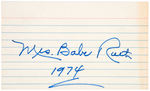 "MRS. BABE RUTH" SIGNED CARD.