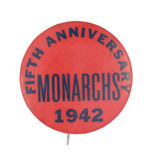 NEGRO AMERICAN LEAGUE "FIFTH ANNIVERSARY 1942" NAMING 1942 WORLD SERIES WINNERS "MONARCHS."