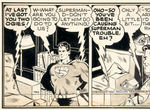 "SUPERMAN" 1945 FRAMED DAILY COMIC STRIP ORIGINAL ART.