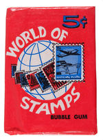 "WORLD OF STAMPS" DONRUSS FULL GUM DISPLAY BOX.