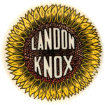 PAIR OF "LANDON KNOX" BUTTONS ONE WITH 'WATCHER" RIBBON.