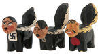 WWII HITLER PAIR AND TOJO AS SKUNKS ANTI-AXIS FOLK ART TRIO.