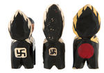 WWII HITLER PAIR AND TOJO AS SKUNKS ANTI-AXIS FOLK ART TRIO.